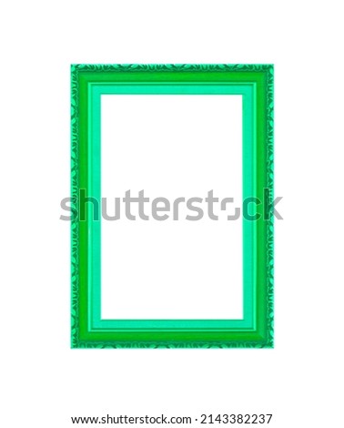 green old photo frame isolated on white background