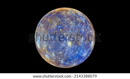 The Planet Mercury. Elements of this image were furnished by NASA. Royalty-Free Stock Photo #2143388079
