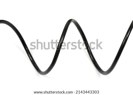 Black wire isolated on white background abstraction. High resolution photo. Full depth of field.