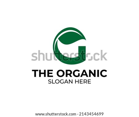 Letter G. eco leaves logo design. Organic farming logo design idea. Farm fresh products unique sign. Fitness