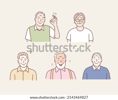 Old Man. Hand drawn style vector design illustrations. Royalty-Free Stock Photo #2143469827