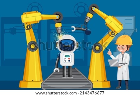 Robot automation industry concept illustration