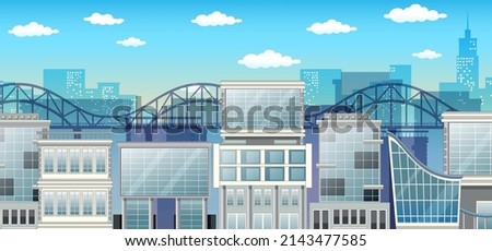 City building view at daytime illustration