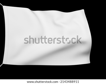White Flag on Black background and Free Clipping path