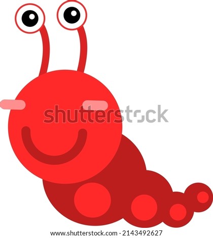 Funny caterpillar character. Cute cartoon smiling animal