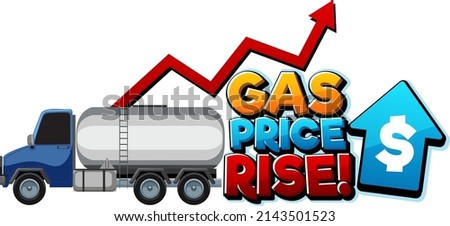 Gas price rise cartoon word logo design illustration