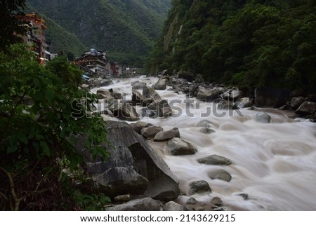 Mountain river in Aguas calientes, Peru.