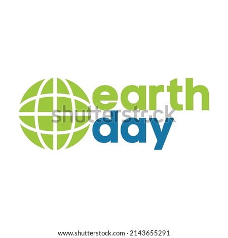 earth day logo design vector isolated on white background.