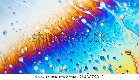 Macro photo of bubble rainbow effect