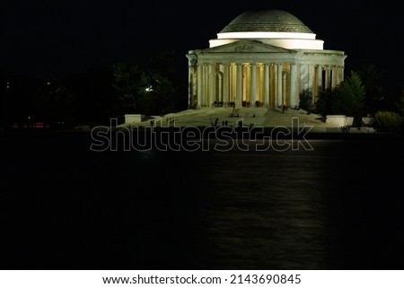 The Jefferson Memorial in Early Spring in Washington DC at Night