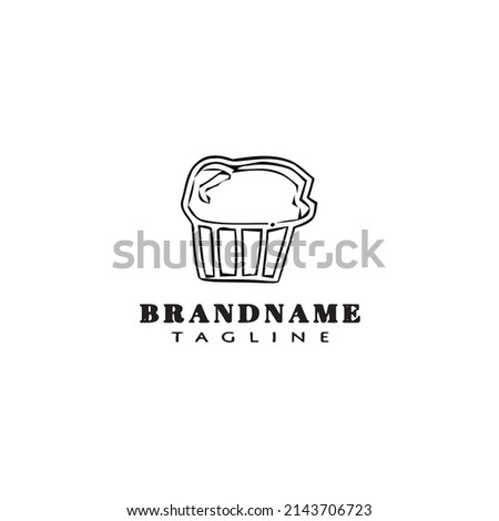 cupcake logo cartoon icon design flat black modern isolated vector illustration