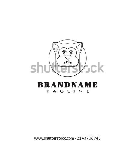 cute dog logo cartoon icon design black modern isolated vector illustration