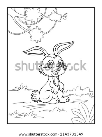 Happy Easter Coloring Page for kids. Coloring book for relax and meditation.