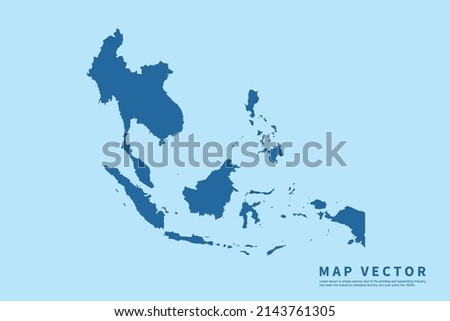 Southeast asia map High Detailed on blue sky background. Abstract design vector illustration eps 10
