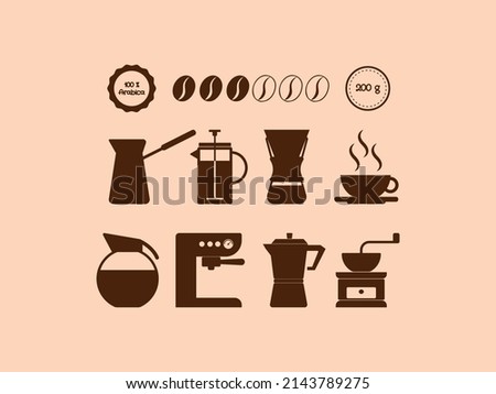 Coffee icons. Ideal for labeling coffee.