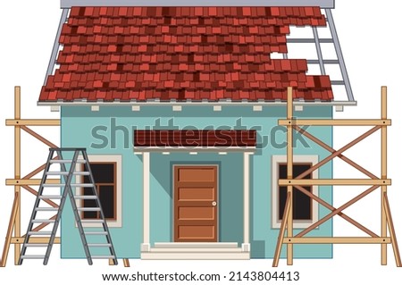House construction site concept  illustration