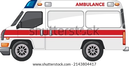 Emergency ambulance on white background illustration