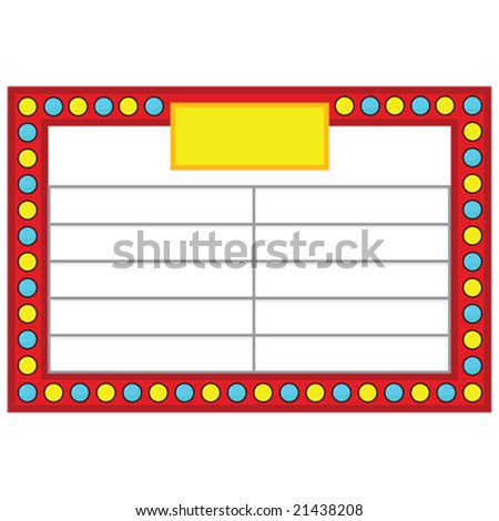 Vector illustration of a vintage theater/movie billboard with lights and white space for text