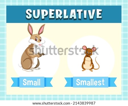 Superlative Adjectives for word small illustration