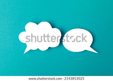 Speech bubbles on color background text palce