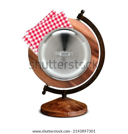 Waiters Day, national Waiters  Day, international Waiters Day, world Waiters Day,dish cover wood plate on top of the globe stand
