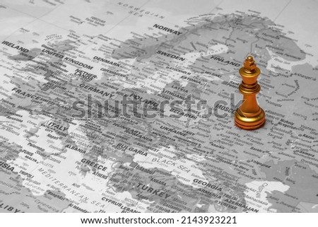 Chess king on the map of Russia. Royalty-Free Stock Photo #2143923221
