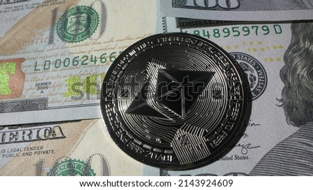 Bitcoin, Etherium, Dogecoin, Shiba Inu tokens. Digital money. TO THE MOON