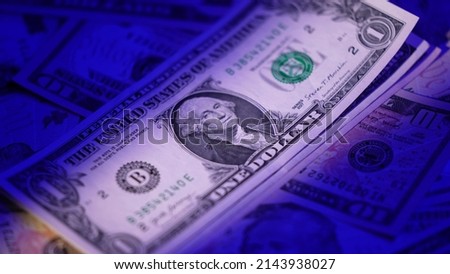 Extreme close up view of US dollars press machine while printing 100 USD bill banknotes. Colorful animation showing how the most popular USD paper currency is being made. Seamless loop.