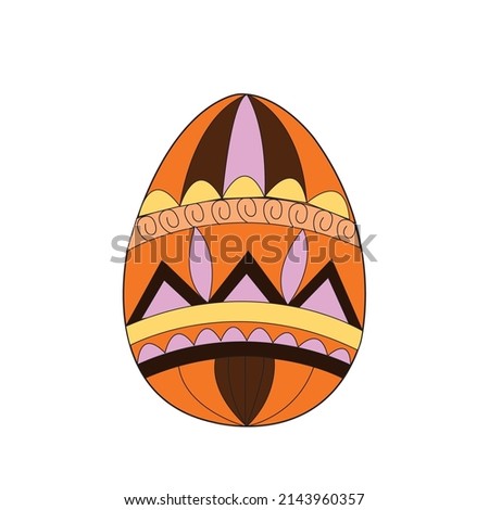 Colorful Easter Egg Vector Illustration on white background