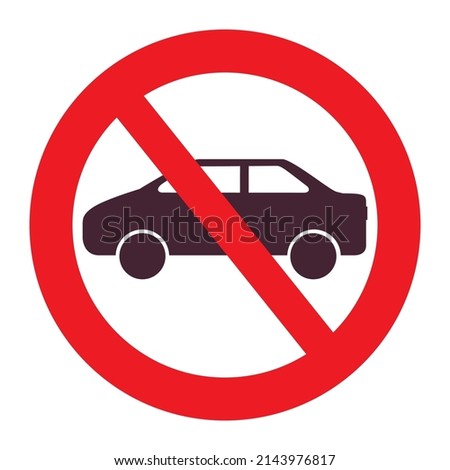 No vehicles allowed sign.No parking icon.Traffic parking ban.Prohibited sign.Isolated on white background. Vector flat illustration.