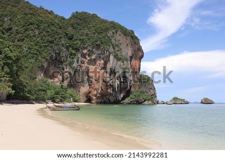 Blue sea beach view background picture from Krabi Thailand 