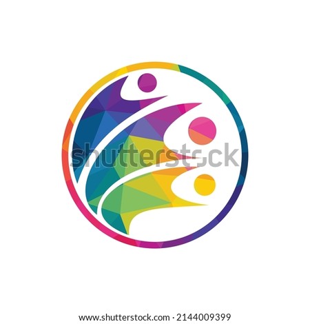Group of three people logo. Social network symbols for business. Family, Team, Community logo.