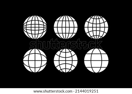 World globe icon clip art Globe grid vector