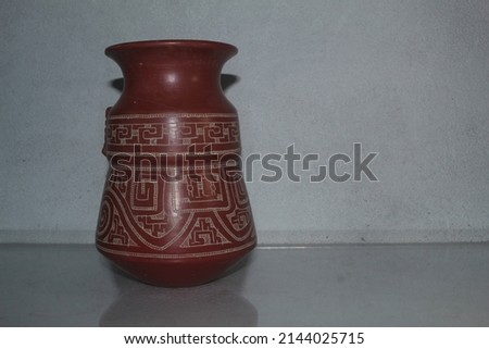 Indigenous ceramics from the Amazon, a Tapajó vase, Brazilian ceramics, Vases, ceramics, Tapajós indigenous, from the Amazon, decorated with indigenous graphics, native craft