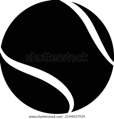 Tennis ball vector art silhouette graphic isolated on white background. Ideal for logo design, sticker, car decals and any kind of decoration.