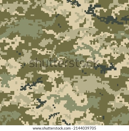 Ukraine camouflage MM 14. Pixel seamless pattern. Military texture. Abstract army or hunting masking ornament. Vector design illustration. Royalty-Free Stock Photo #2144039705