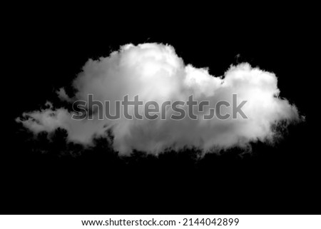 White clouds isolated on black background, clouds on black