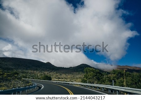 road in Volcanoes National Park on Big Island, Hawaii. High quality photo