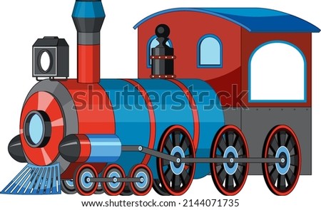 Steam locomotive train vintage style illustration
