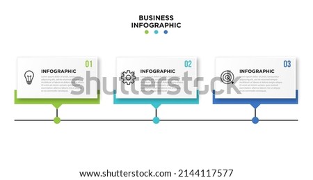 Presentation business infographic template with 3 options. Vector illustration. Royalty-Free Stock Photo #2144117577