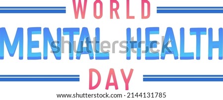 Poster design with word world mental health day illustration