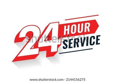 24 hour service 3d text background Royalty-Free Stock Photo #2144156275