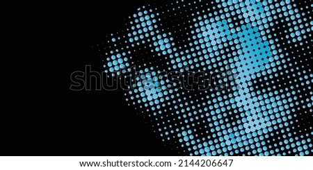 aqua blue dot and black abstract background
