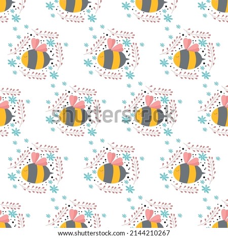 Illustration vector graphic of adorable bee cartoon seamless pattern