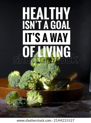 Inspirational health quote on out of focus, noise, blurred and grain background