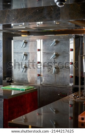 Steam oven equipment in restaurant commercial kitchen