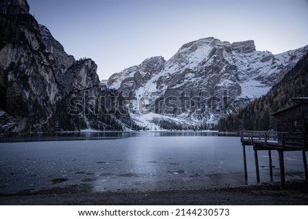 Wonderful Lake in the Dolomites called Pragser Wildsee in the Italian Alps - travel photography