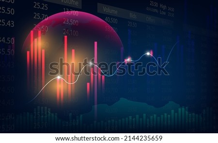 World business graph or chart stock market or forex trading graph in graphic concept suitable for financial investment or Economic trends business,graph candlestick,Abstract background.