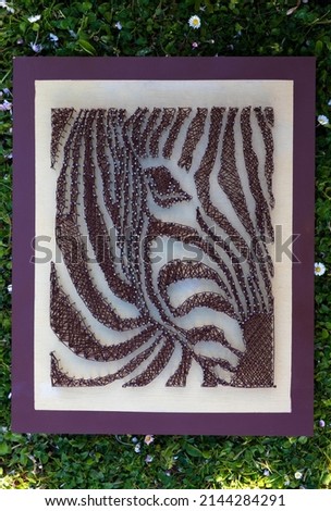 String art project of zebra head