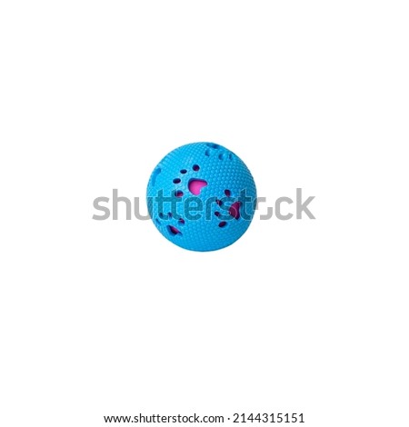 blue ball rubber with pets paws for pet